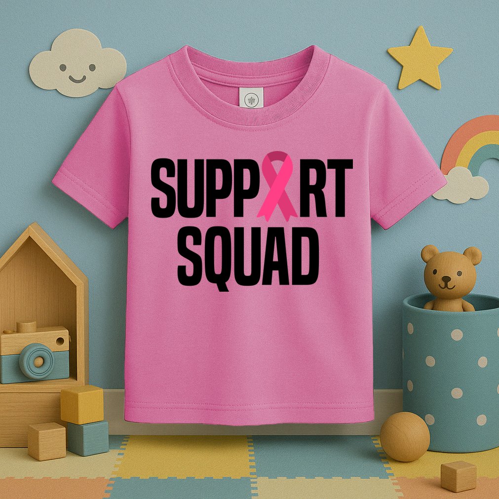 Support Squad Breast Cancer Awareness Ribbon Toddler T-Shirt