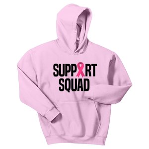 Support Squad Breast Cancer Awareness Ribbon Kids Hoodie