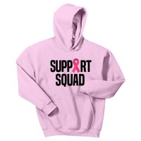 Support Squad Breast Cancer Awareness Ribbon Kids Hoodie