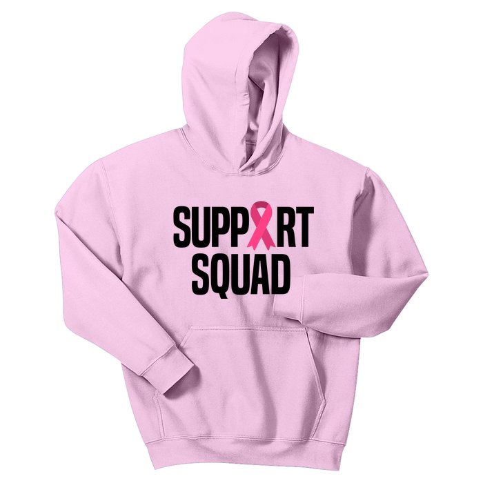 Support Squad Breast Cancer Awareness Ribbon Kids Hoodie