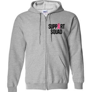 Support Squad Breast Cancer Awareness Ribbon Full Zip Hoodie