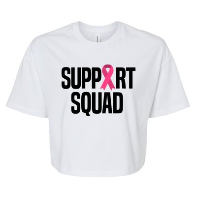 Support Squad Breast Cancer Awareness Ribbon Bella+Canvas Jersey Crop Tee