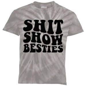 Shit Show Besties On Back Kids Tie-Dye T-Shirt