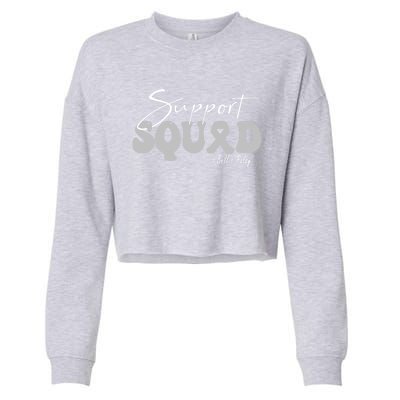 Support Squad Bell’s Palsy Awareness Silver Ribbon Gift Cropped Pullover Crew