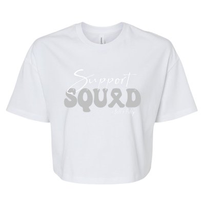 Support Squad Bell’s Palsy Awareness Silver Ribbon Gift Bella+Canvas Jersey Crop Tee