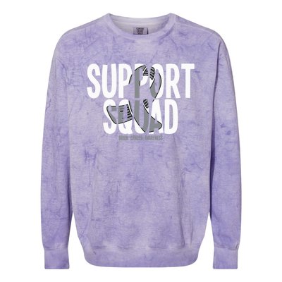 Support Squad Brain Cancer Awareness Colorblast Crewneck Sweatshirt