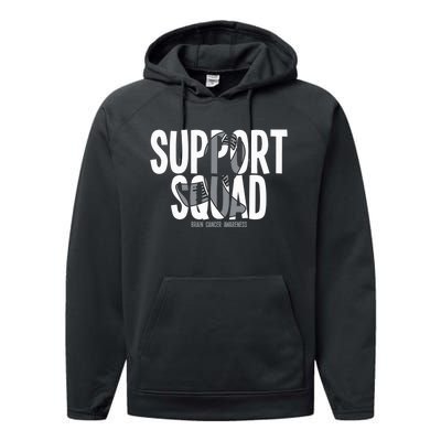 Support Squad Brain Cancer Awareness Performance Fleece Hoodie