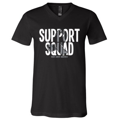 Support Squad Brain Cancer Awareness V-Neck T-Shirt