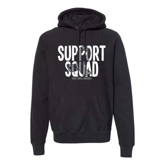 Support Squad Brain Cancer Awareness Premium Hoodie