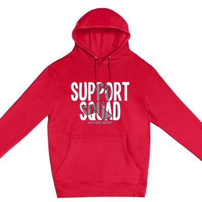 Support Squad Brain Cancer Awareness Premium Pullover Hoodie