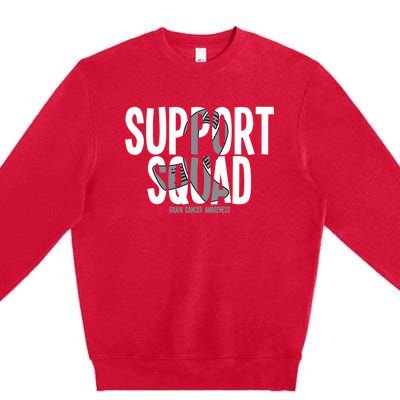 Support Squad Brain Cancer Awareness Premium Crewneck Sweatshirt