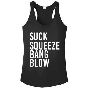 Suck Squeeze Bang Blow Funny Mechanic Car Piston Engine Gift Ladies PosiCharge Competitor Racerback Tank