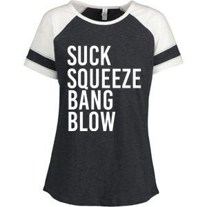 Suck Squeeze Bang Blow Funny Mechanic Car Piston Engine Gift Enza Ladies Jersey Colorblock Tee