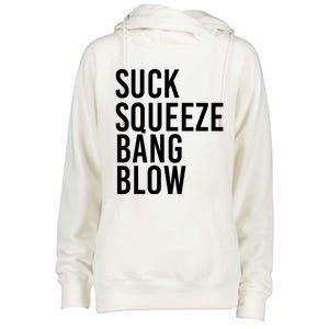 Suck Squeeze Bang Blow Funny Mechanic Car Piston Engine Gift Womens Funnel Neck Pullover Hood