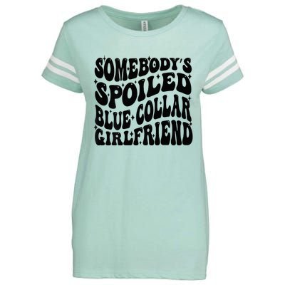 SomebodyS Spoiled Blue Collar Girlfriend Blue Collar Gf Enza Ladies Jersey Football T-Shirt