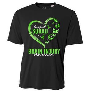 Support Squad Brain Injury Awareness Butterfly Heart Cooling Performance Crew T-Shirt