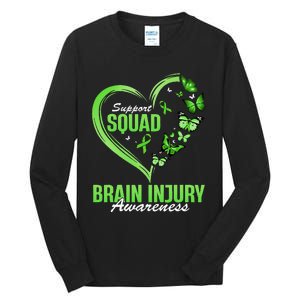 Support Squad Brain Injury Awareness Butterfly Heart Tall Long Sleeve T-Shirt