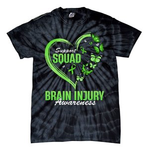 Support Squad Brain Injury Awareness Butterfly Heart Tie-Dye T-Shirt