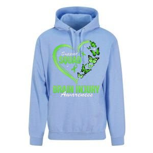 Support Squad Brain Injury Awareness Butterfly Heart Unisex Surf Hoodie