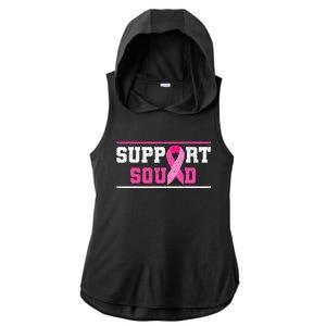 Support Squad Breast Cancer Awareness Pink Ribbon Ladies PosiCharge Tri-Blend Wicking Draft Hoodie Tank