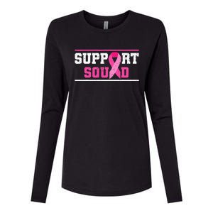 Support Squad Breast Cancer Awareness Pink Ribbon Womens Cotton Relaxed Long Sleeve T-Shirt