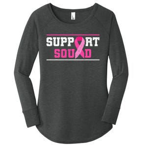 Support Squad Breast Cancer Awareness Pink Ribbon Women's Perfect Tri Tunic Long Sleeve Shirt