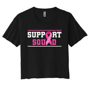 Support Squad Breast Cancer Awareness Pink Ribbon Women's Crop Top Tee