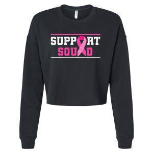 Support Squad Breast Cancer Awareness Pink Ribbon Cropped Pullover Crew