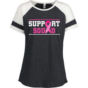 Support Squad Breast Cancer Awareness Pink Ribbon Enza Ladies Jersey Colorblock Tee