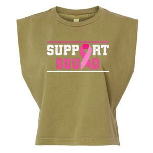 Support Squad Breast Cancer Awareness Pink Ribbon Garment-Dyed Women's Muscle Tee