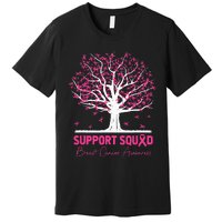 Support Squad Breast Cancer Awareness Fall Tree Pink Ribbon Premium T-Shirt