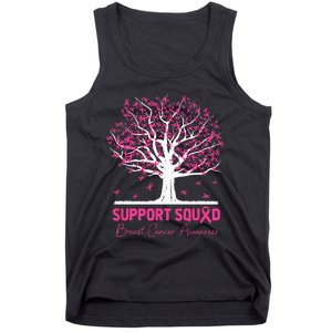 Support Squad Breast Cancer Awareness Fall Tree Pink Ribbon Tank Top