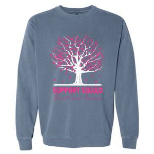 Support Squad Breast Cancer Awareness Fall Tree Pink Ribbon Garment-Dyed Sweatshirt