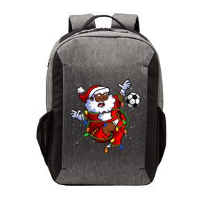 Santa Soccer Ball Afro American Soccer Player Xmas Lights Gift Vector Backpack