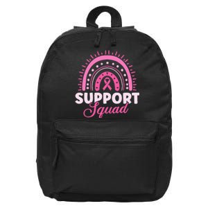 Support Squad Breast Cancer Warrior 16 in Basic Backpack