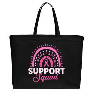 Support Squad Breast Cancer Warrior Cotton Canvas Jumbo Tote