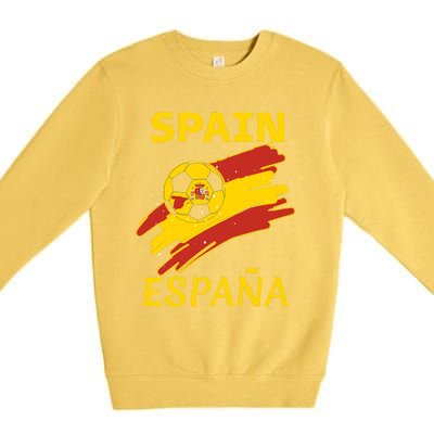 Spain Soccer Ball Flag Premium Crewneck Sweatshirt