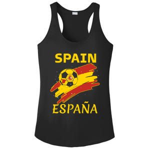 Spain Soccer Ball Flag Ladies PosiCharge Competitor Racerback Tank