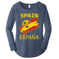 Spain Soccer Ball Flag Women's Perfect Tri Tunic Long Sleeve Shirt