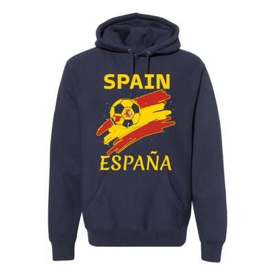 Spain Soccer Ball Flag Premium Hoodie