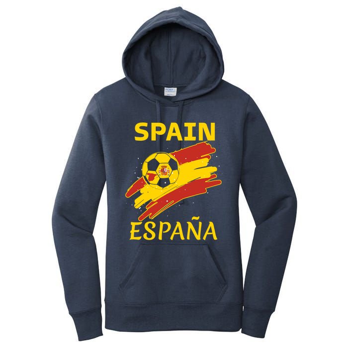 Spain Soccer Ball Flag Women's Pullover Hoodie