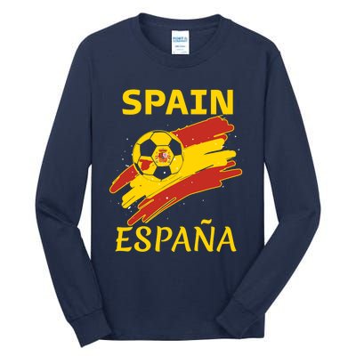 Spain Soccer Ball Flag Tall Long Sleeve T-Shirt