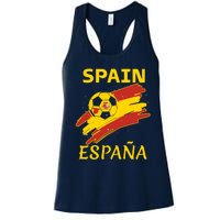 Spain Soccer Ball Flag Women's Racerback Tank