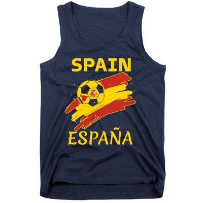 Spain Soccer Ball Flag Tank Top