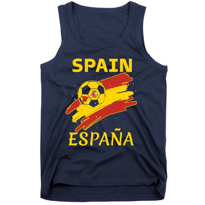 Spain Soccer Ball Flag Tank Top