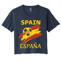 Spain Soccer Ball Flag Women's Crop Top Tee