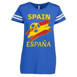 Spain Soccer Ball Flag Enza Ladies Jersey Football T-Shirt