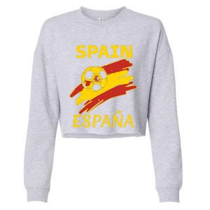 Spain Soccer Ball Flag Cropped Pullover Crew