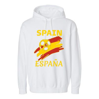 Spain Soccer Ball Flag Garment-Dyed Fleece Hoodie