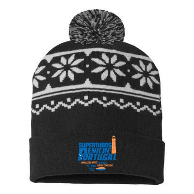 Supertubos Surf Break Peniche Portugal USA-Made Snowflake Beanie